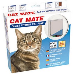 Cat mate 4-standen glas wit
